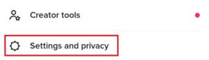 settings and privacy