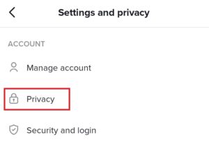 tap the privacy menu