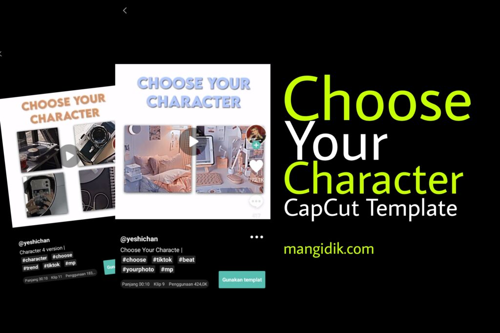 choose your character capcut template