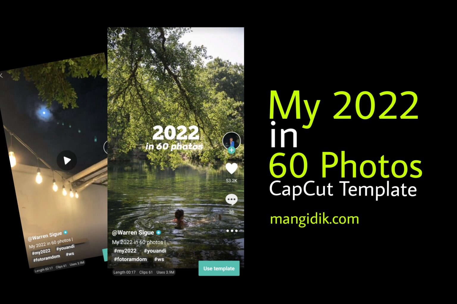My 2022 in 60 Photos CapCut Template Link, New Trend Mang Idik