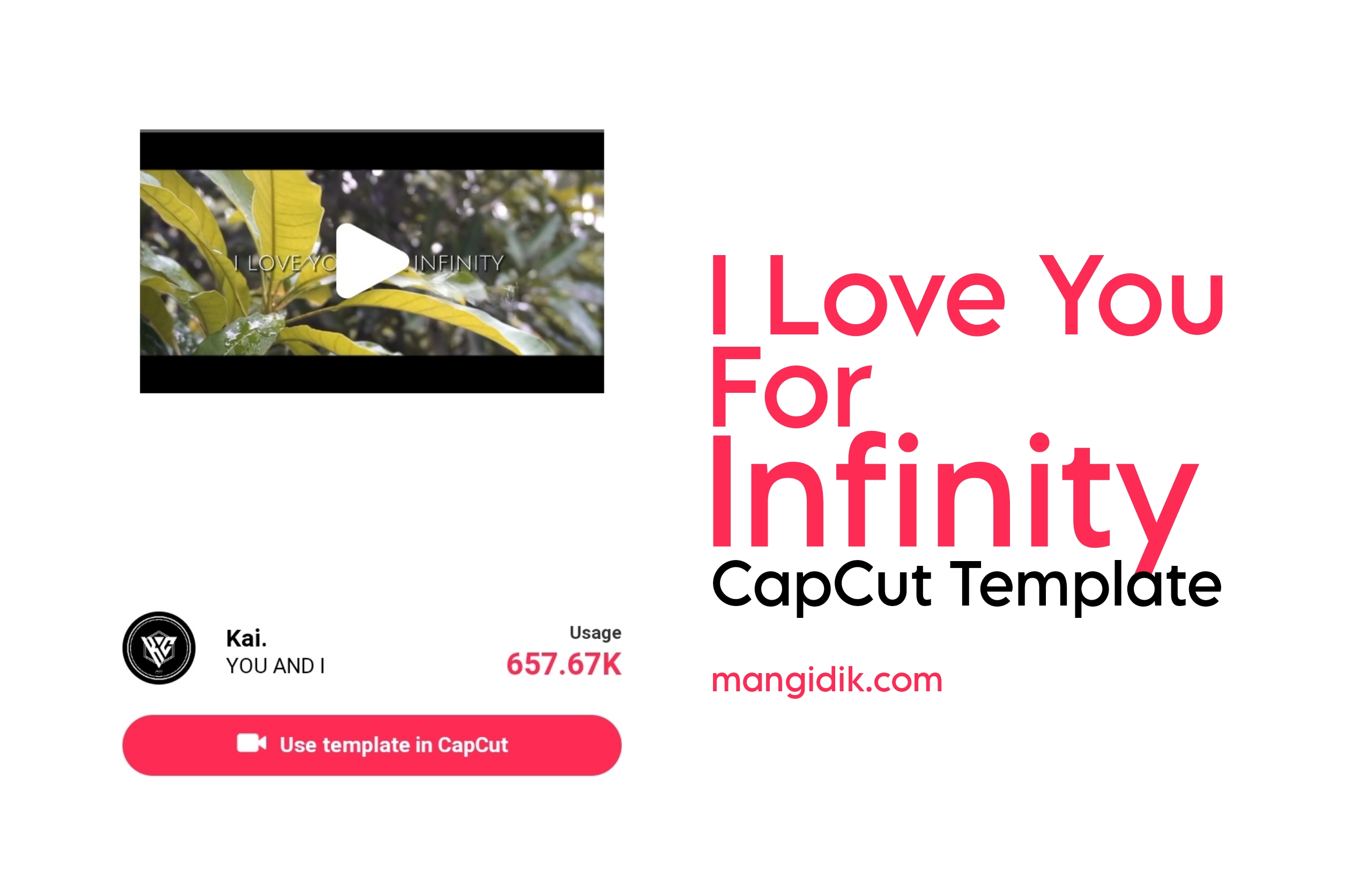 i love you for infinity capcut template