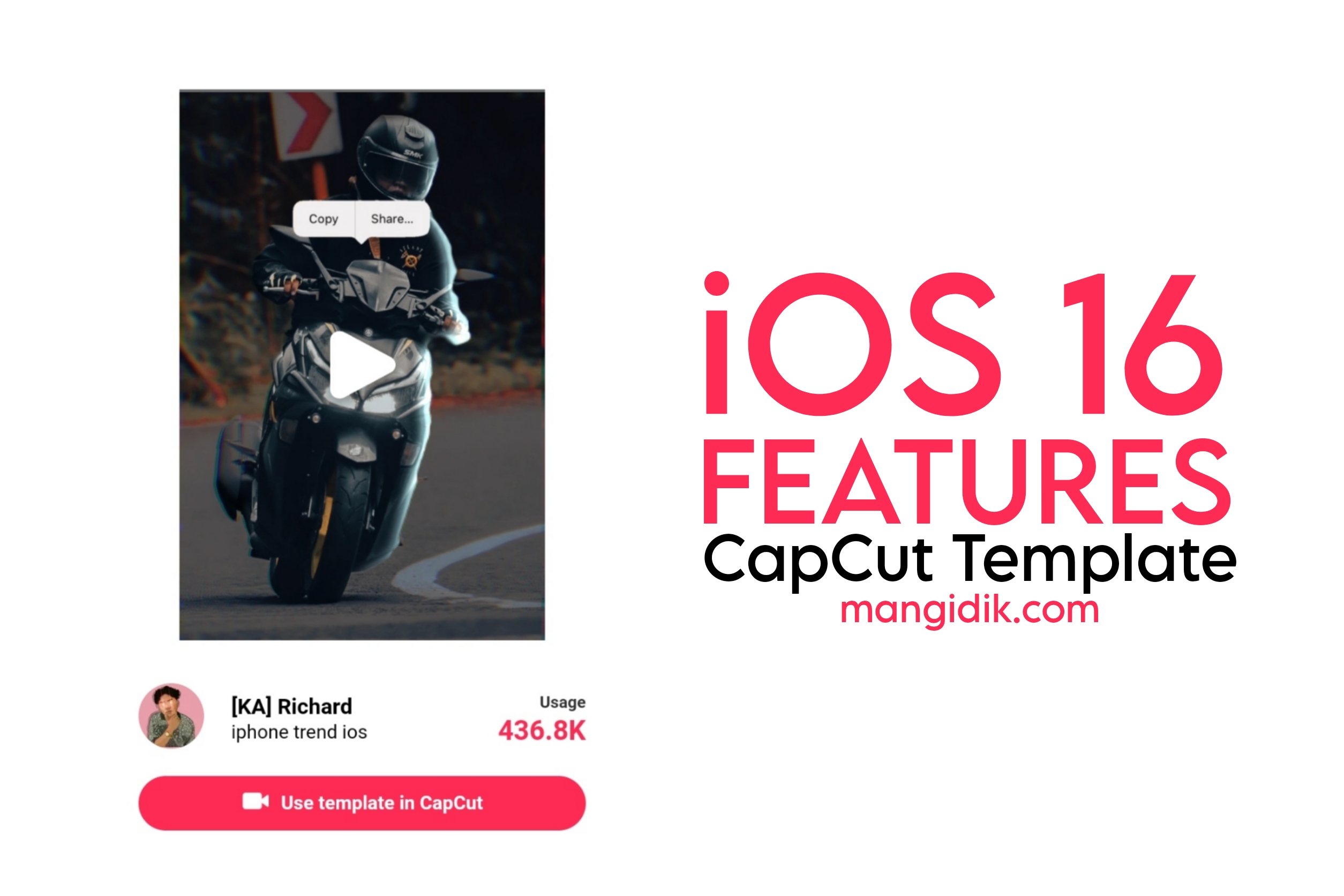 ios 16 features capcut template