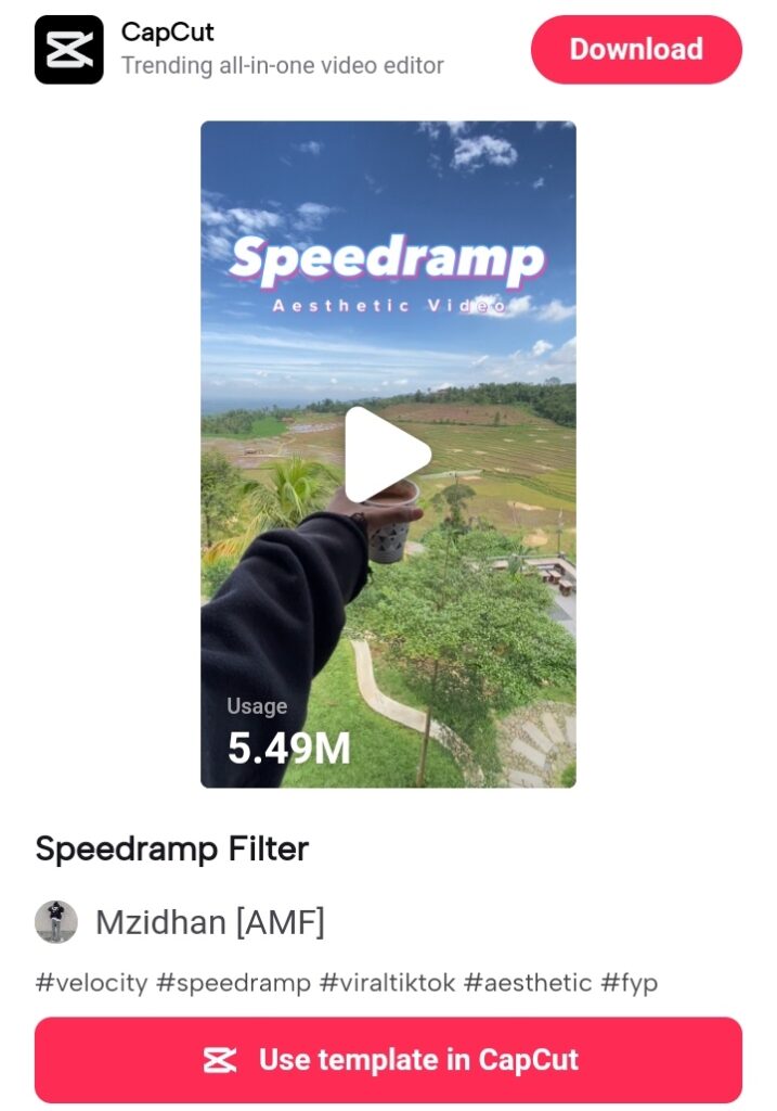 smooth speed ramp capcut template link