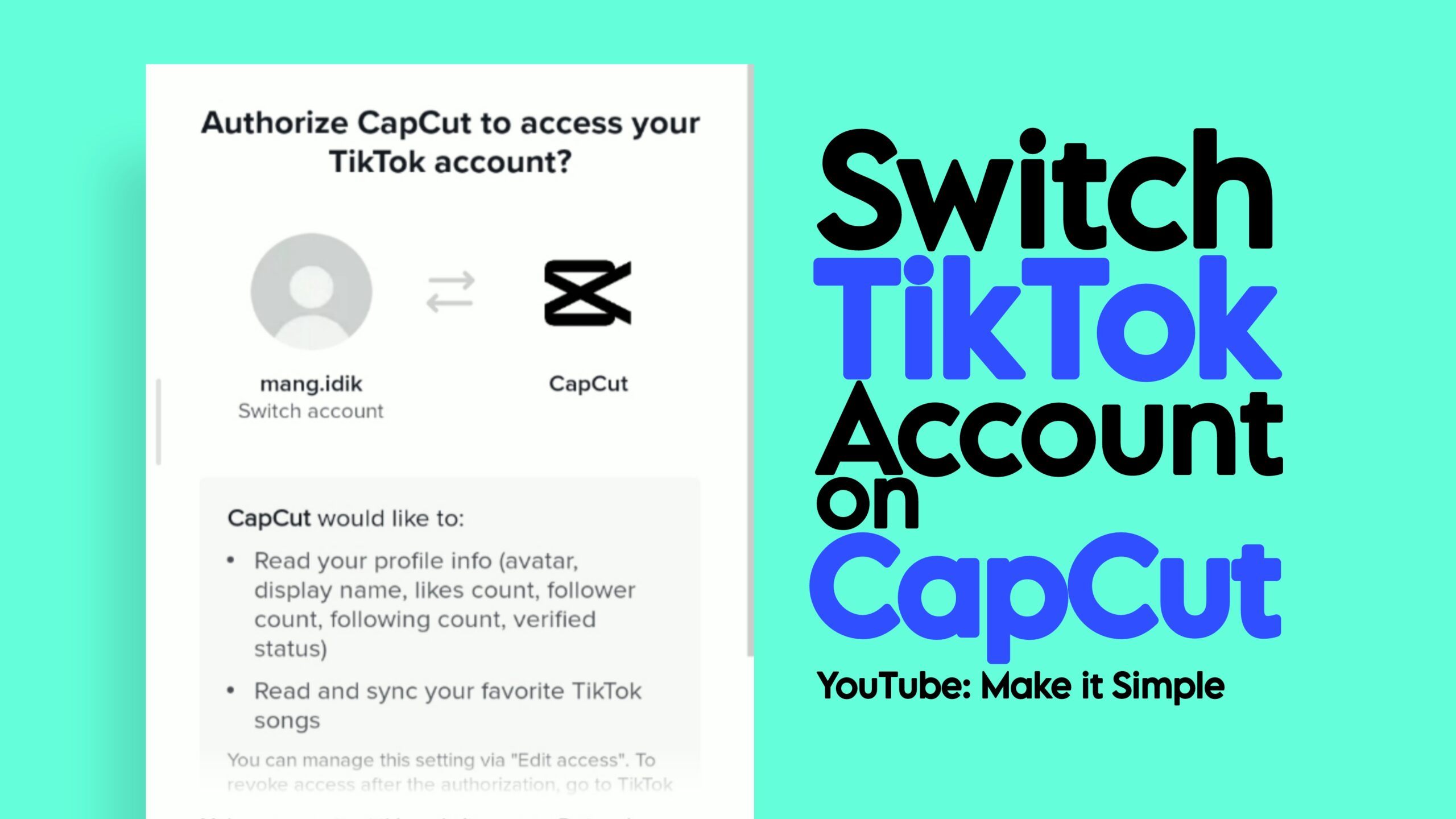 how to switch tiktok accounts on capcut